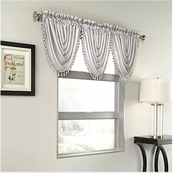 Annabella Faux silk valance-pearl - Picture 1 of 6